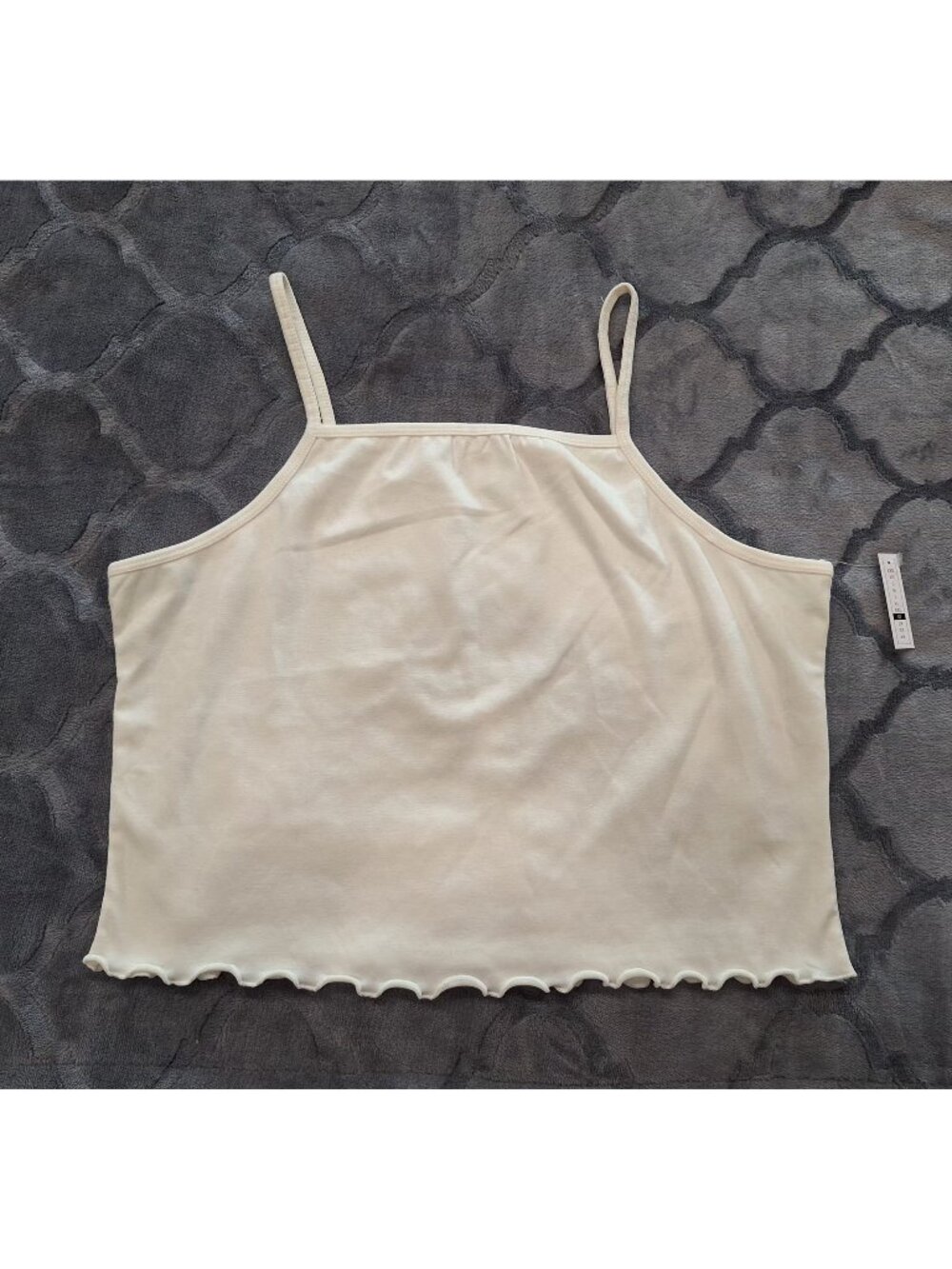 NEW BP Square Neck Crop Camisole Ivory Organic Cotton Blend Size 1X